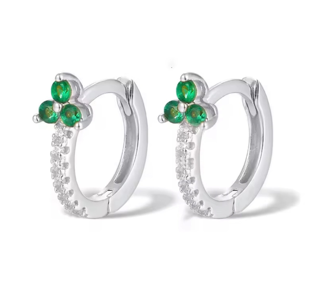 The Mini Luna Clover Flower Hoops
