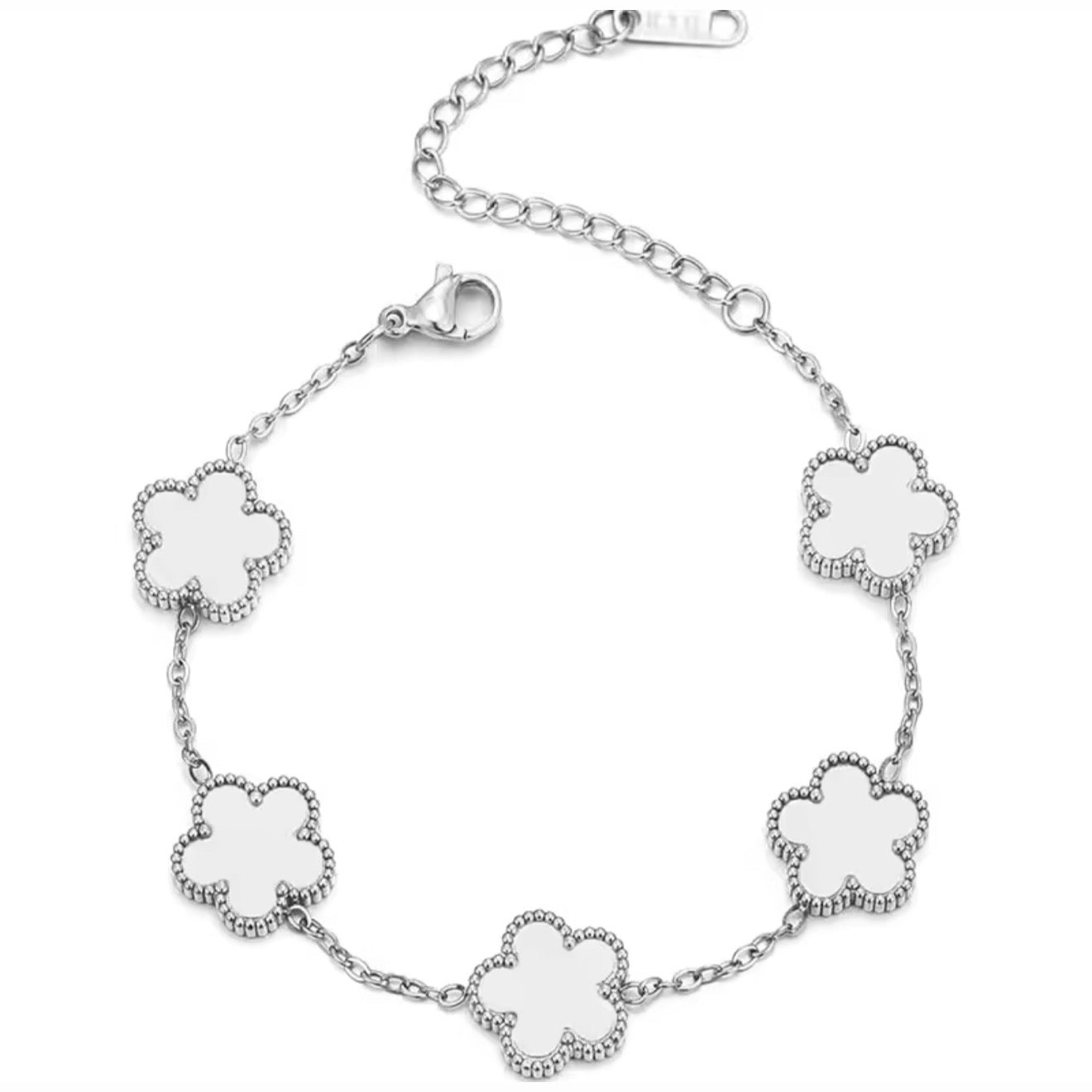 The Silver White Blanc Clover Bracelet