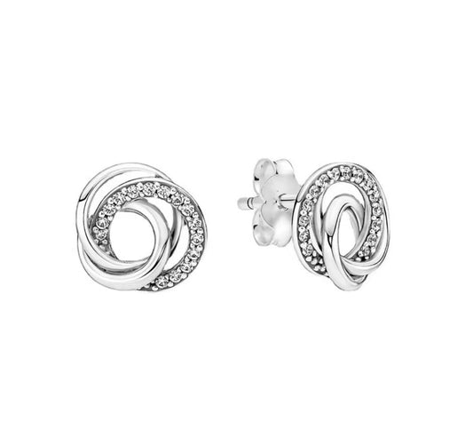 The Silver Èlan Infinity Halo Stud Earrings