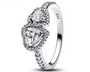 The Silver Amoura Duo Celestial Heart Ring