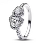 The Silver Amoura Duo Celestial Heart Ring