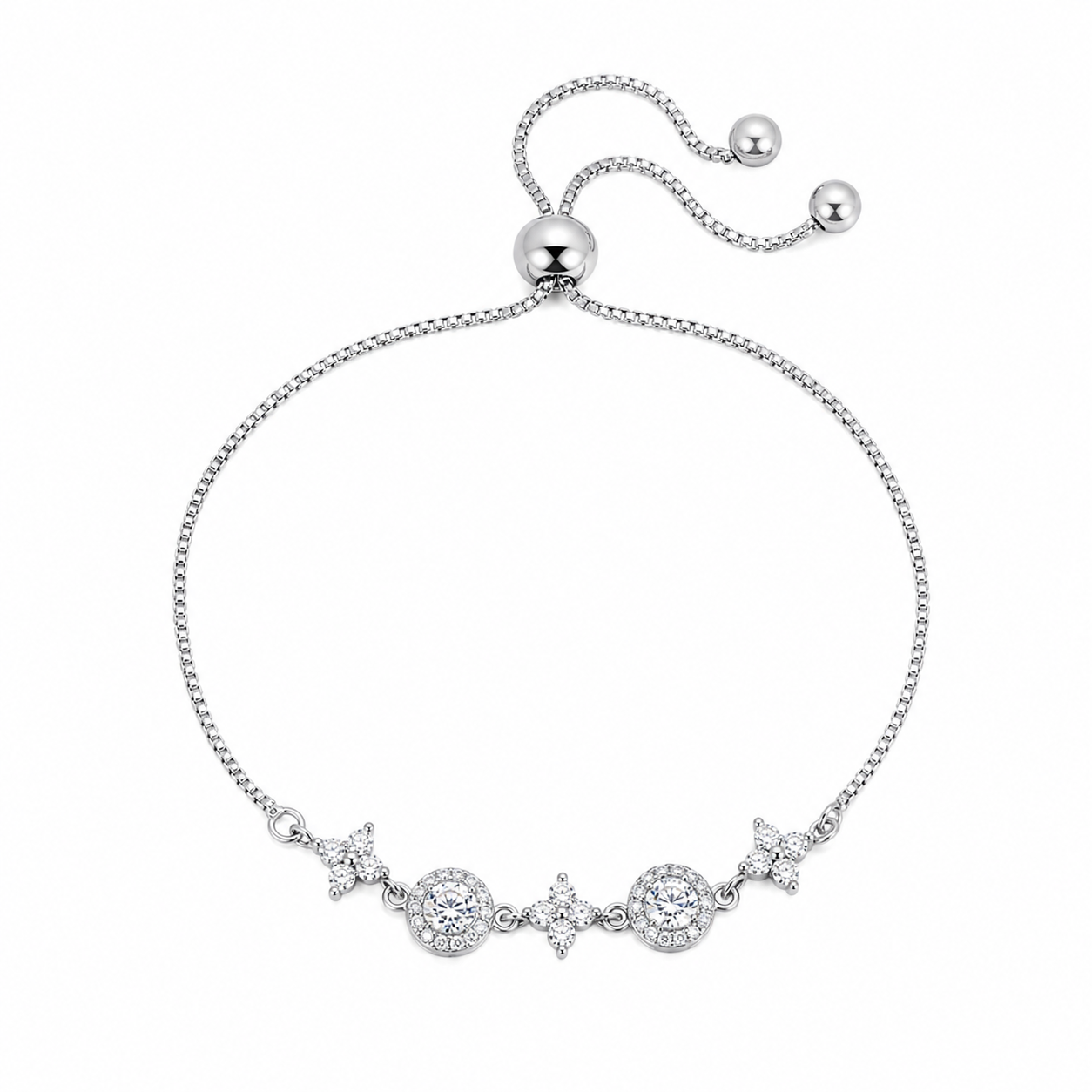 The Silver Seraphina Clover Slider Bracelet