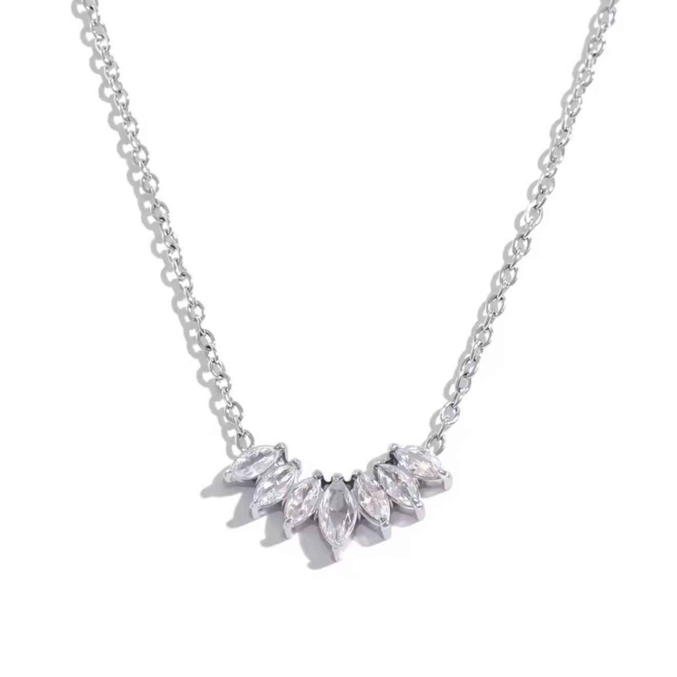 The Silver Aurelia Princess Crown Necklace