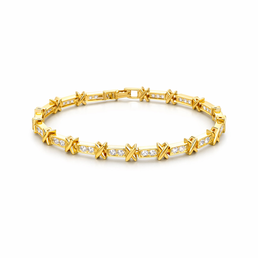 The Gold Sparkling Gemma Kiss Tennis Bracelet