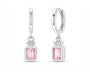 The Silver Pink Perfume Diamond Dangle Huggies