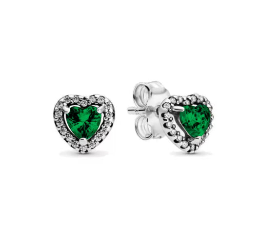 The Emerald Green Celestial Heart Studs