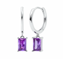 The Silver Purple Elara Diamond Gemstone Huggiesl