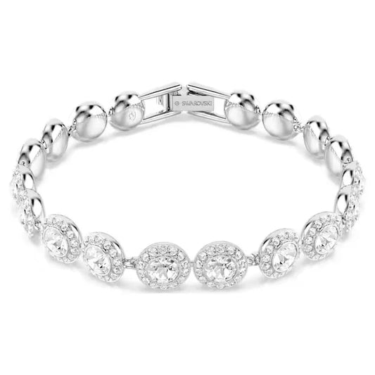 The Silver Sparkling Halo Harmony Tennis Bracelet