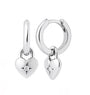 The Isla Silver Heart Lock Huggies