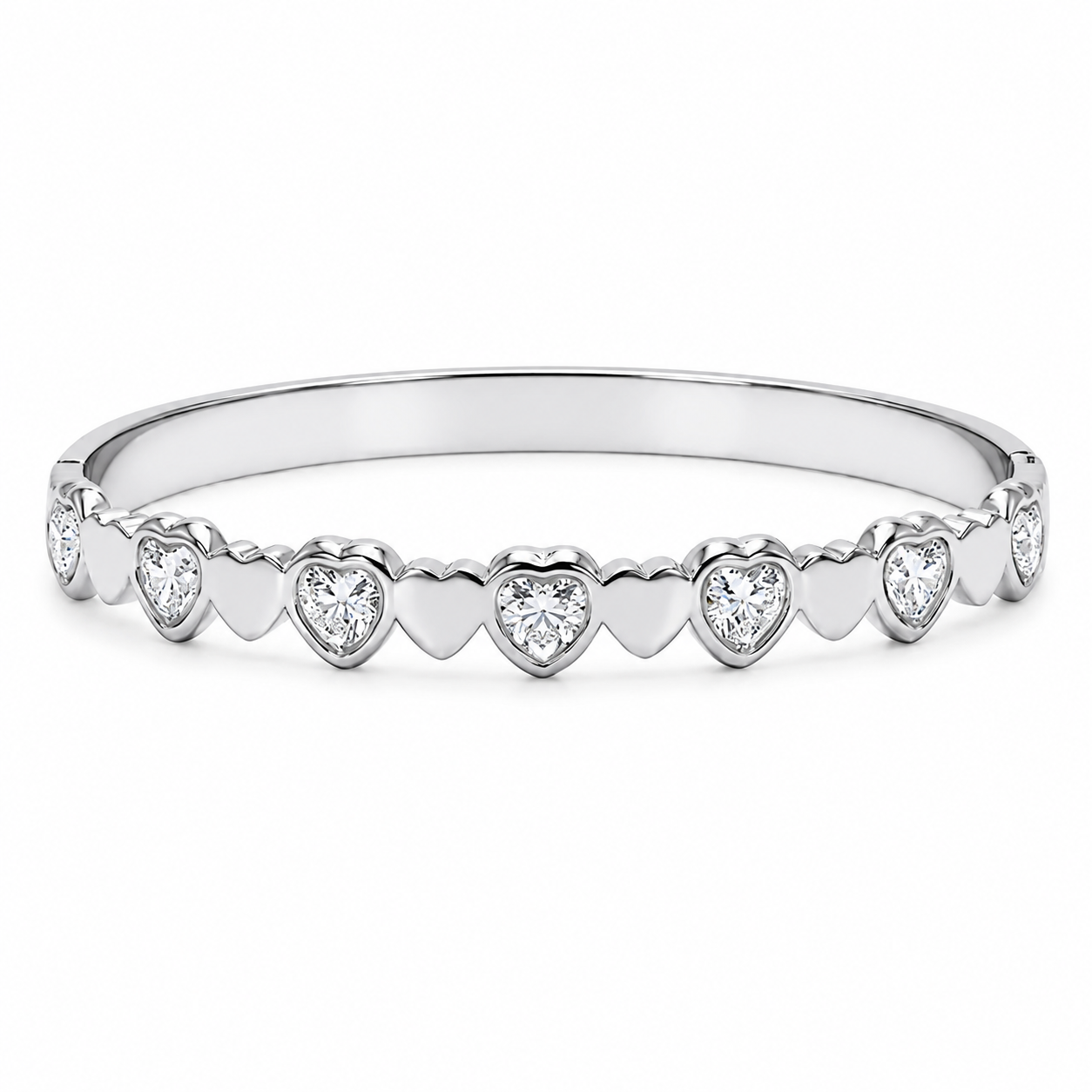 The Silver Juliet Love Story Heart Bangle