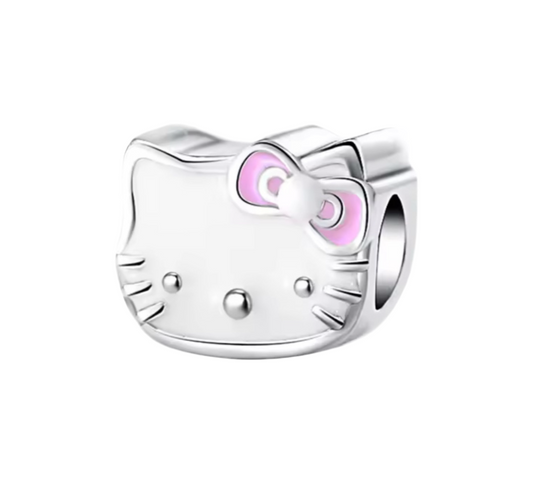 Pink Bow Kitty Charm