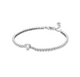 The Silver Sparkling Heart Tennis Bracelet
