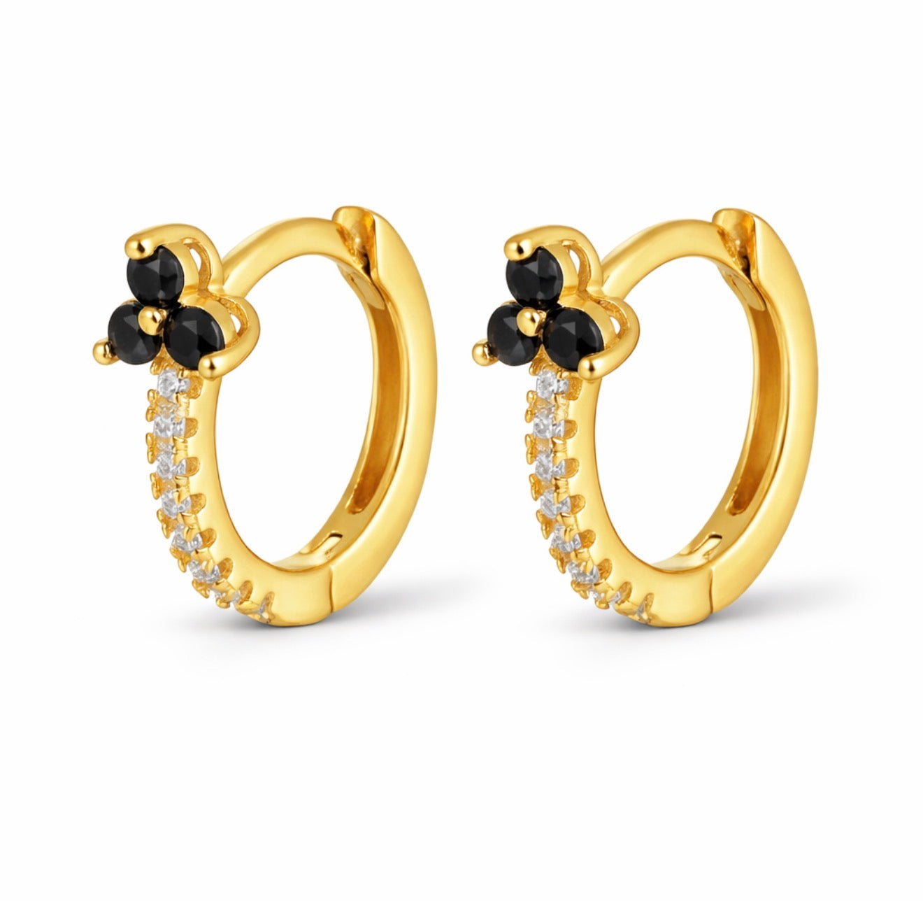 The Mini Luna Clover Flower Hoops