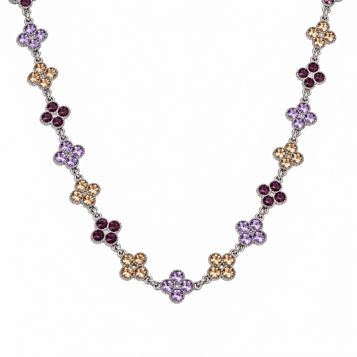 The Veva Sparkling Gemstone Petals Sahara Necklace
