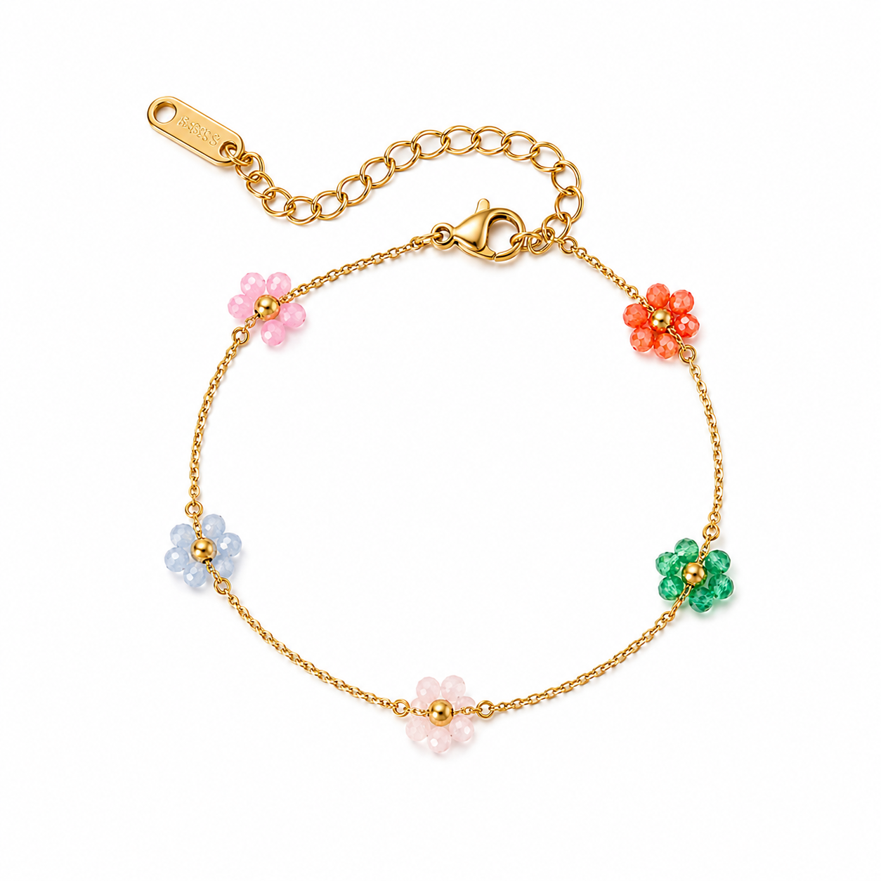 The Gold Daisy Jacob’s Multi-Colour Flower Bracelet