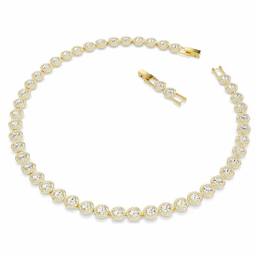 The Gold Sparkling Halo Harmony Tennis Necklace