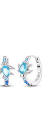 The Silver Ocean Blue Sea Turtle Hoops