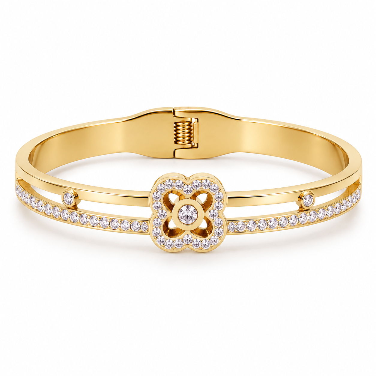 The Charlotté Exlisé Four Leaf Clover Bangle