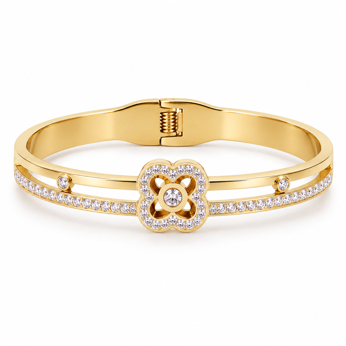 The Charlotté Exlisé Four Leaf Clover Bangle