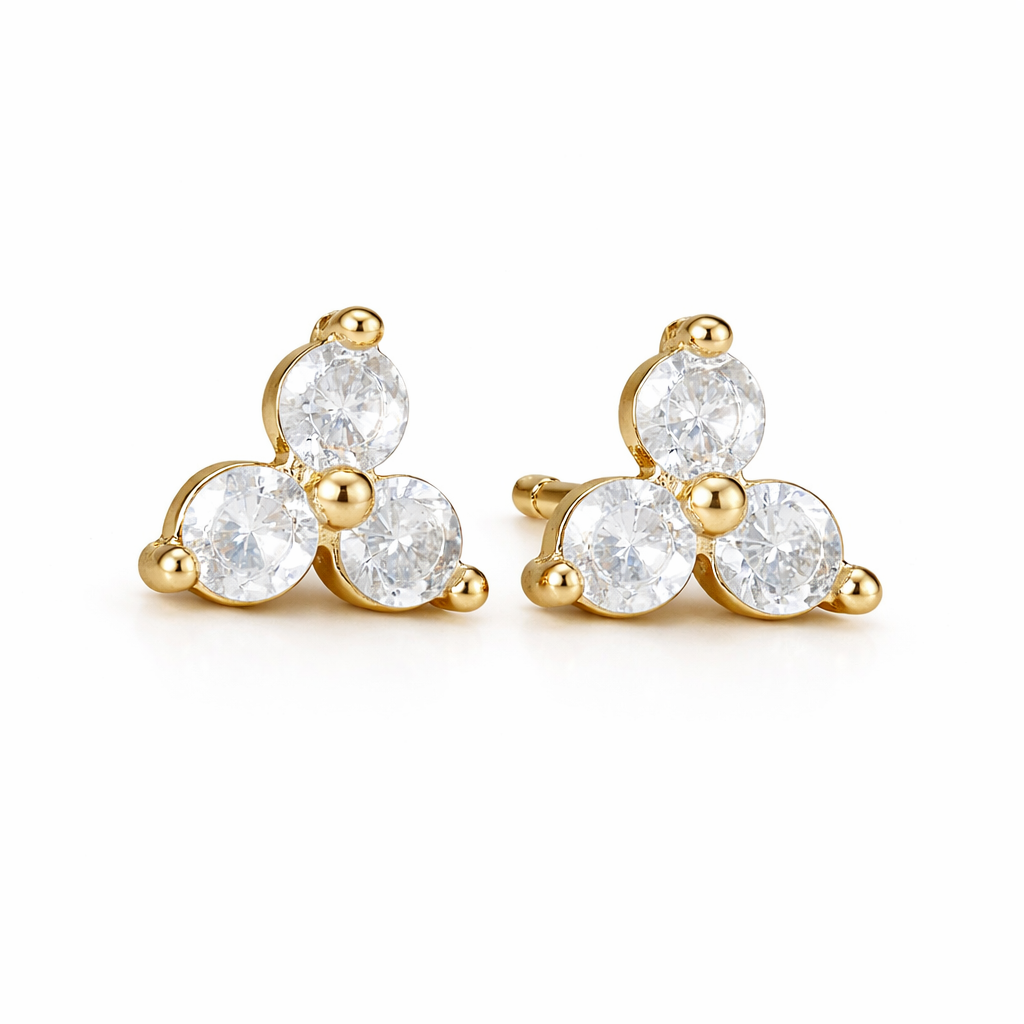 The Mini Luna Clover Flower Studs