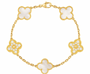 The Golden Snow White Glitter Etoilè Arabia Clover Flower Bracelet