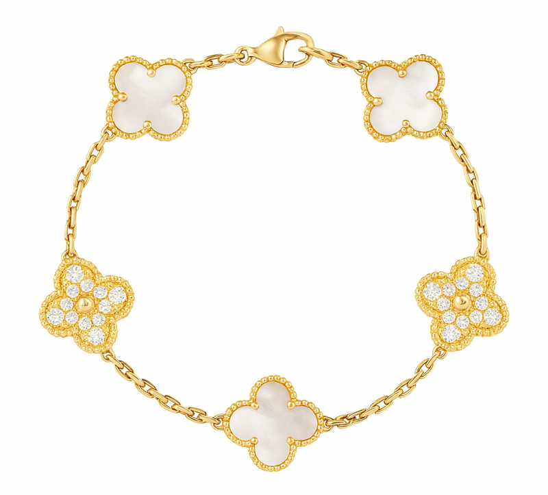 The Golden Snow Glitter Etoilè Arabia Flower Bracelet