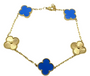 The Gold Etoilè Arabia Royal Blue Clover Flower Bracelet