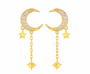 The Celestial Gold Moonlight Drop Stud Earrings