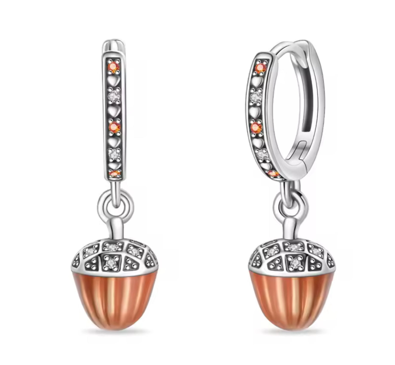 The Silver Glitter Autumn Acorn Huggies