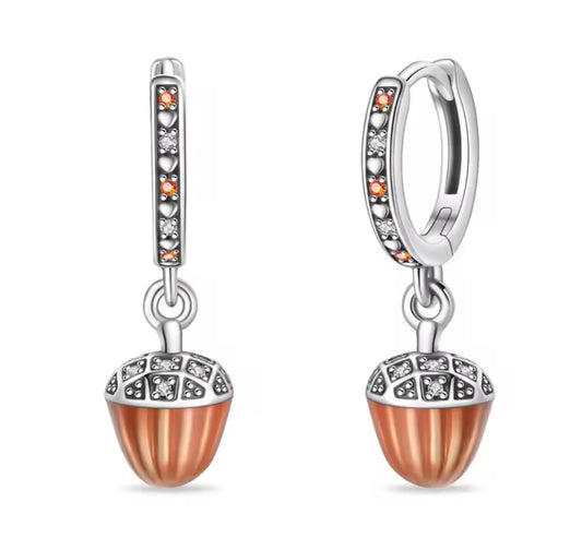 The Silver Glitter Autumn Acorn Huggies