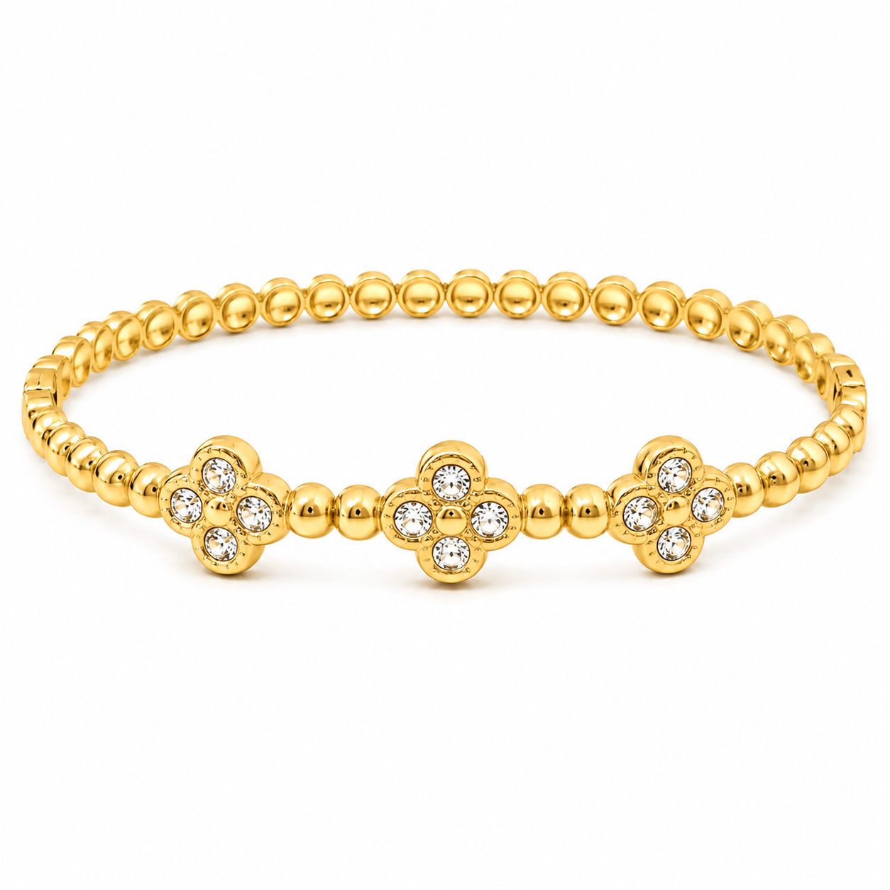 The Gold Etoilé Arabia Beaded Clover Bangle