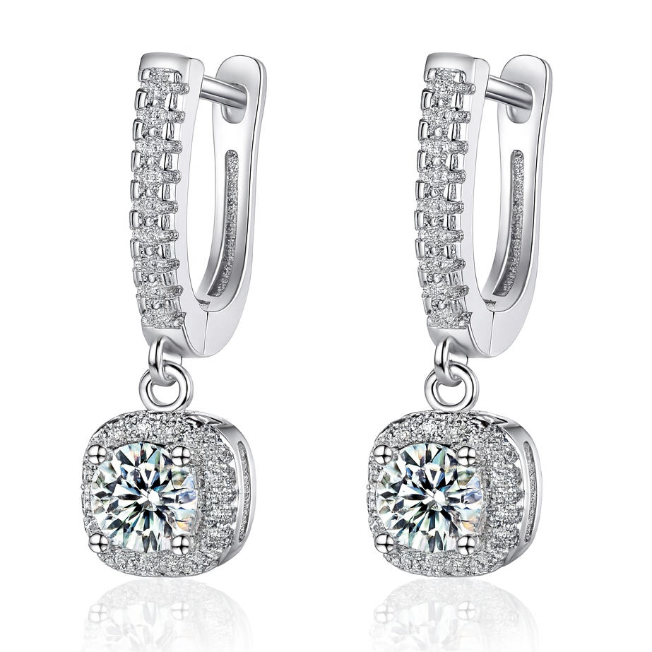 The Silver Lumina Crystal Drop Earrings