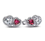 The Silver Sparkling Celestial Ruby Red Silver Soul Duo Studs