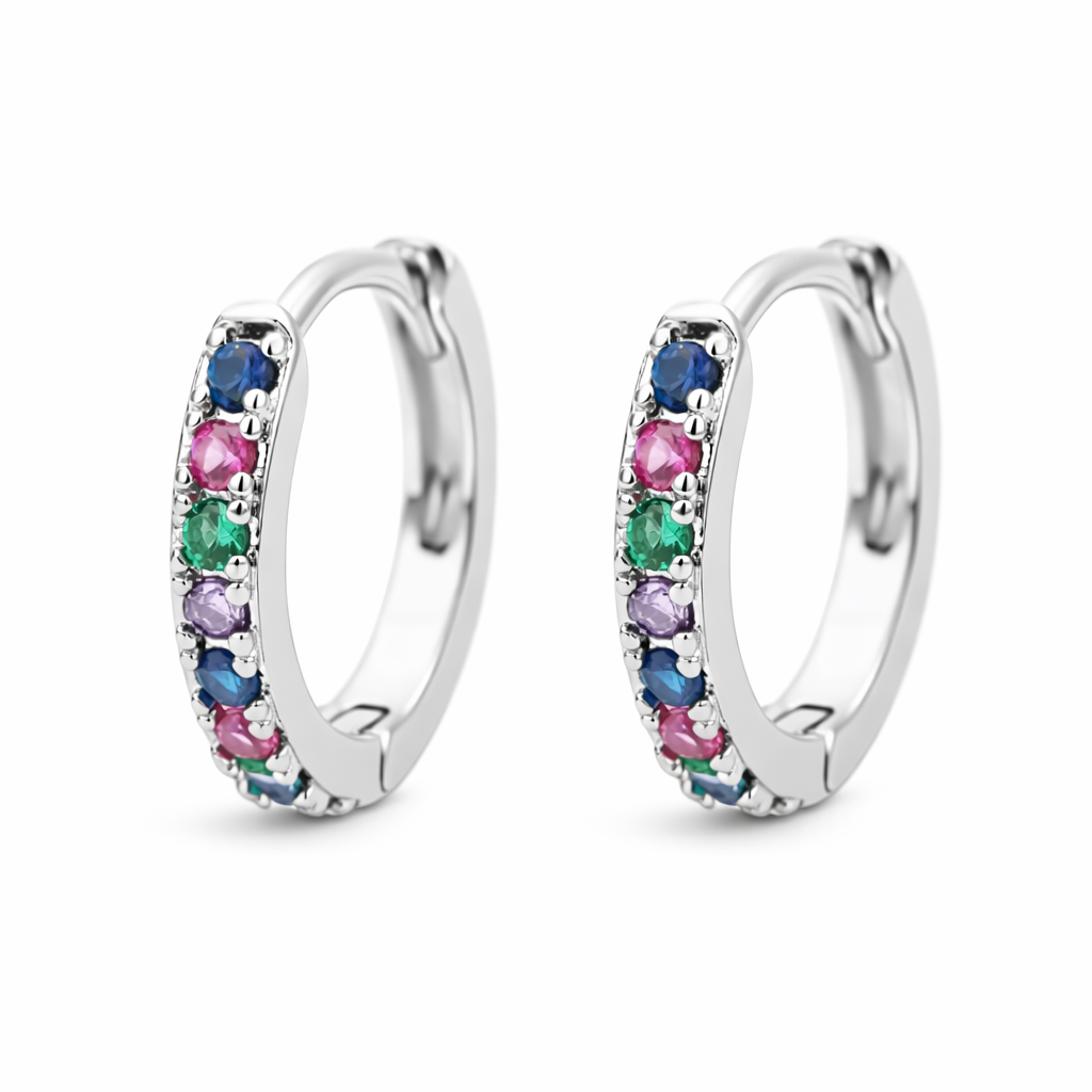 The Silver Multicolour Maddison Hoops