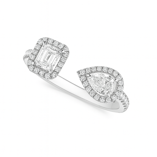 The Silver Angel Halo Duo Ring
