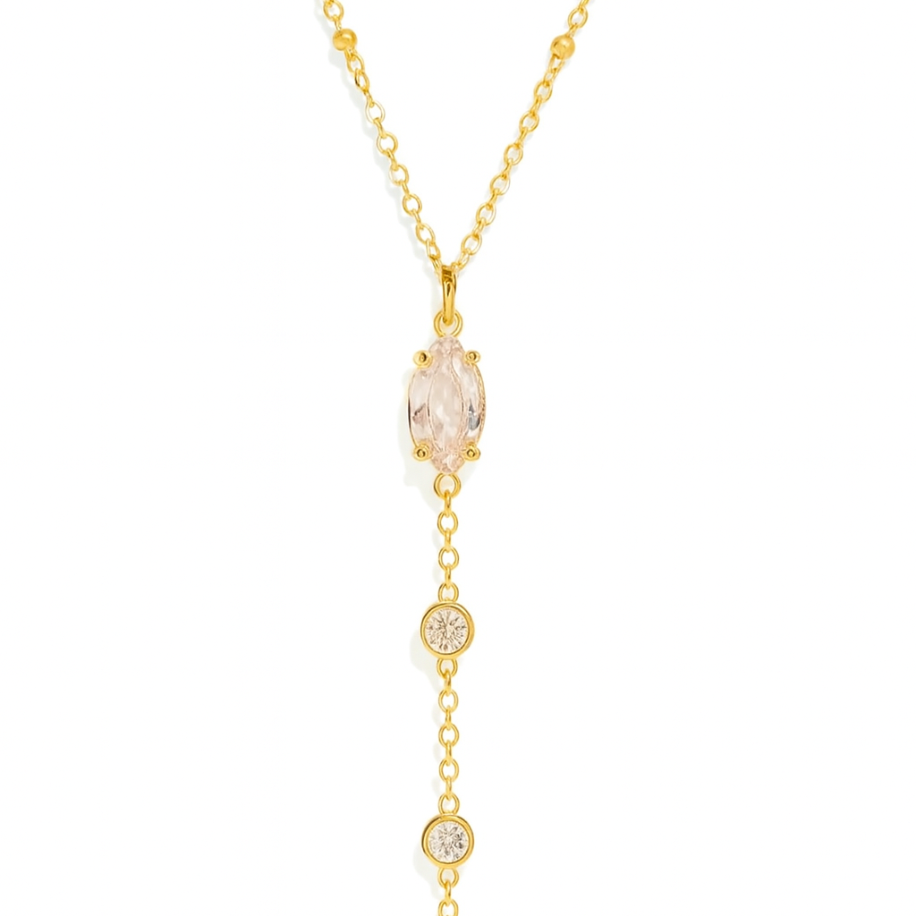 The Gold Bellè Gemstone Drape Layer Necklace