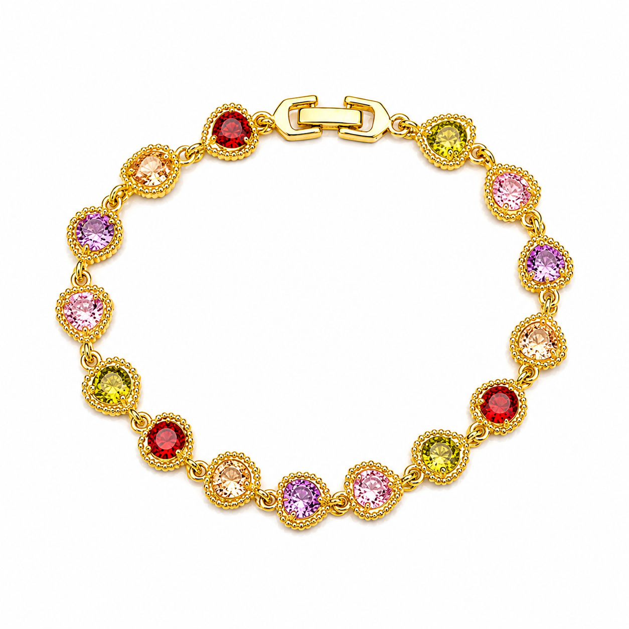 The Gold Rainbow Candy Gemstone Bracelet