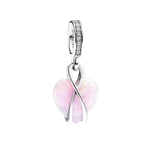 Mum Opalescent Heart Dangle Charm