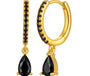 The Gold Evangeline Black Noir Teardrop Huggies