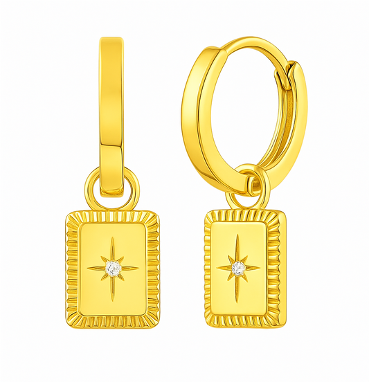 The Gold Starburst Hoops
