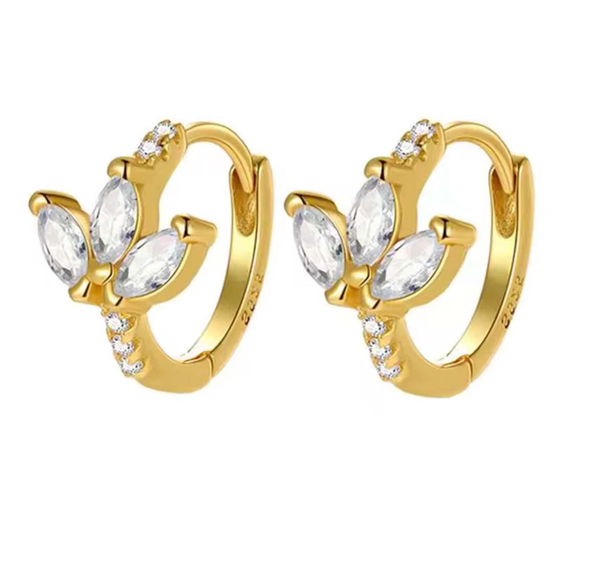 The Gold The Marquise Flower Petal Hoop Earrings