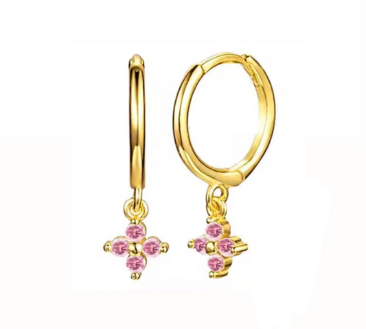 The Gold Baby Pink Sparkling Flower Huggies