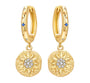 The Gold Serene Astoria Sunflower Charm Huggies
