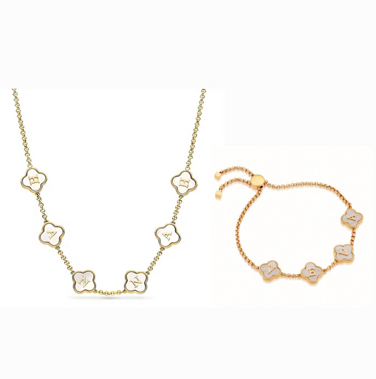 The Gold Personalised Name Clover Set - Recommended