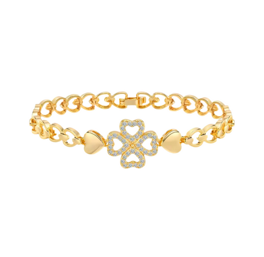 The 18k Gold Plaited Luxe Clover Of Fortune Bracelet