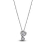 The Silver Celestial Sparkling Double Heart Drop Necklace
