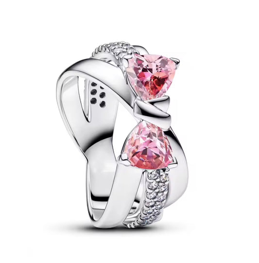 The Silver Bow Pink Promise Twist Ring