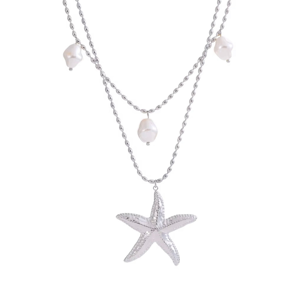 The Silver Salty Staycation Starfish Charm Necklace