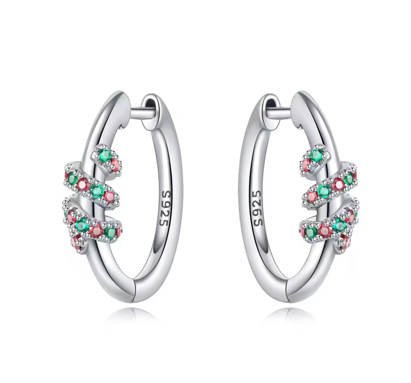 The Silver Sparkling Christmas Tinsel Wrapped Hoops