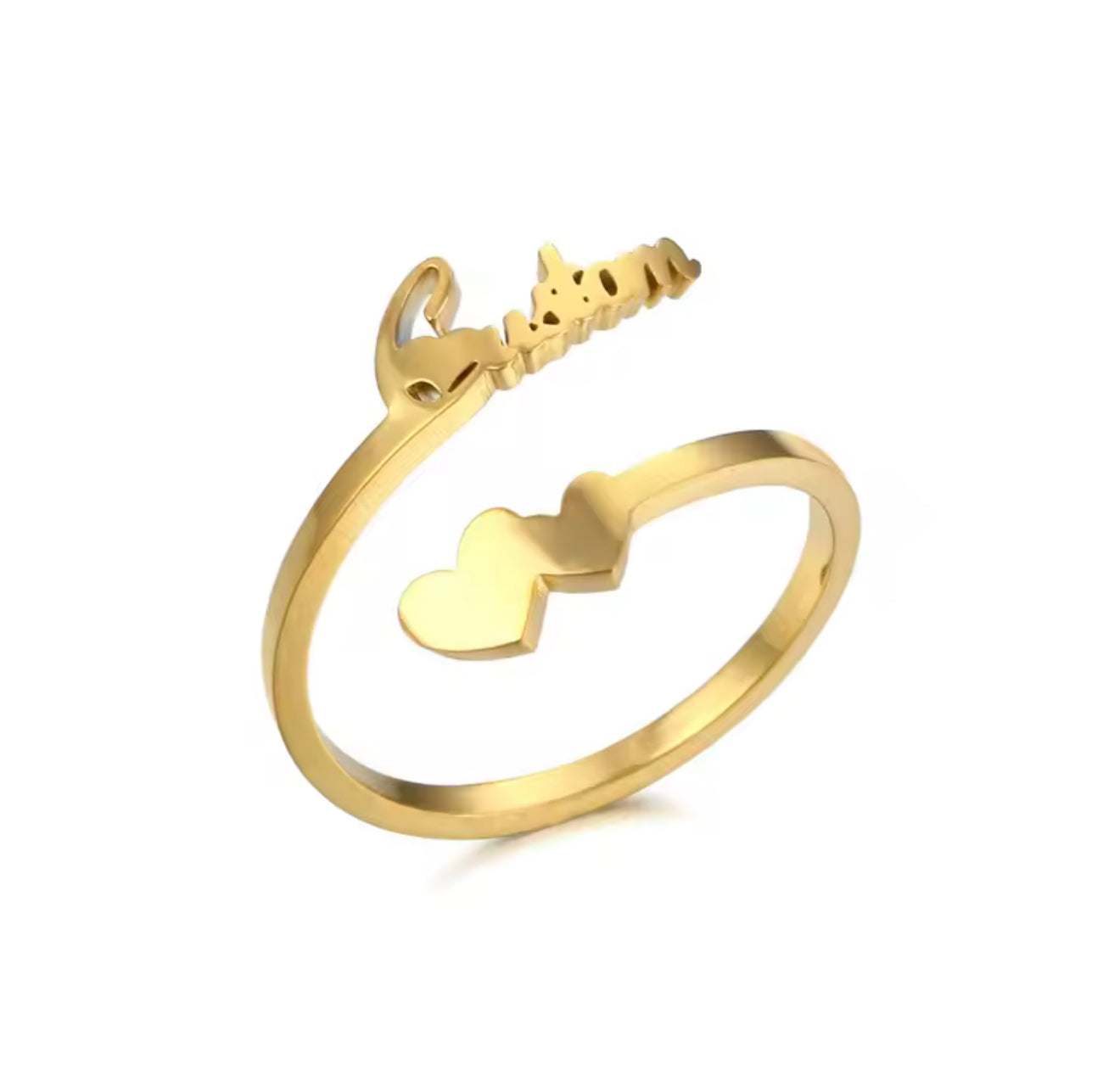 The Gold Adjustable Custom Name Wrapped Ring